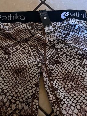 ethika Women’s Brown Snake-Print Bike Shorts